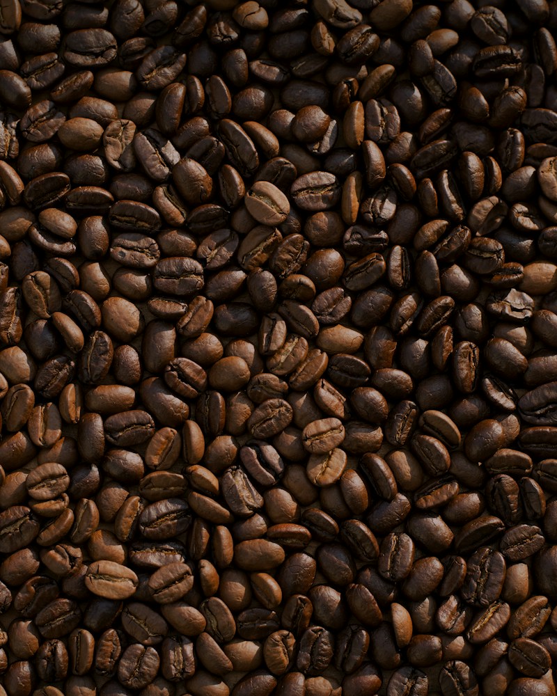 A close view of roasted coffee beans